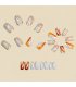 NA097 - Elegant Beige Striped Square Nails